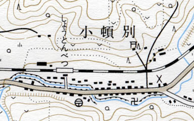 2万5千分の1地形図「小頓別」（昭和57年修正測量。約3.2倍に拡大）。