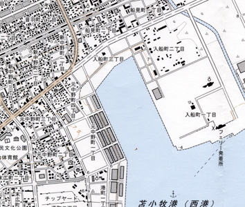 図10。2万5千分の1地形図「勇払」（平成18年更新。約1.1倍に拡大）。