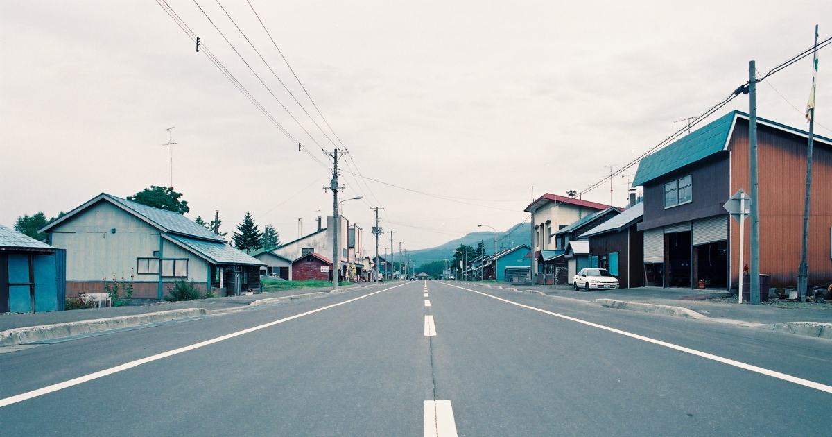 1993年9月中旬に撮影した咲来の市街地。